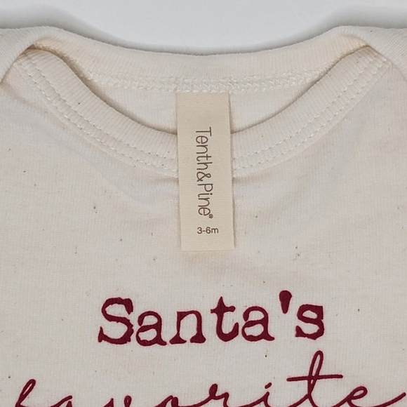 NWT Tenth & Pine Santa's Favorite Elf 3-6mo Bodysuit Organic Cotton - Picture 4 of 7